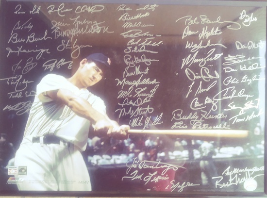 Framed BOSTON RED Sox 1954 Signed by team including Ted Williams with Hologram Seal
