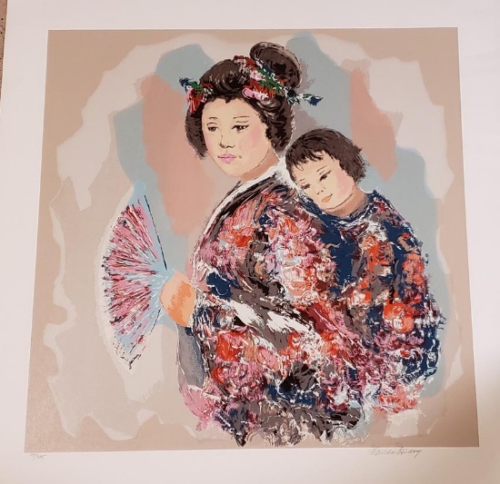 Hilda Rindom "Mother and Daughter" Serigraph Signed/No.