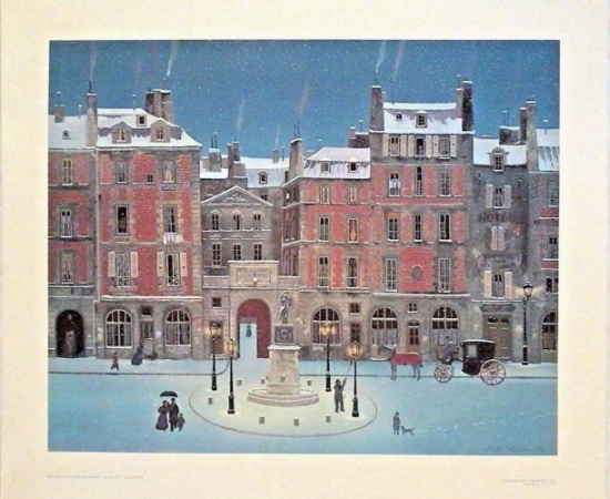 MICHEL DELACROIX 'PLACE DAUPHINE' LITHOGRAPH SIGNED IN