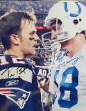 Tom Brady, Peyton Manning autographed 8x10 photo