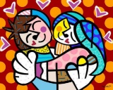 Embrace by Romero Britto offset lithograph unframed