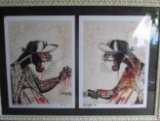 chicano two signed and numbered lithograph unframed