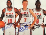 Michael Jordan Magic Johnson Larry Bird Triple Signed SPORTS