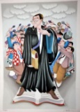 Yuval Mahler Attorney Judge Robed Lithograph 15x22 H/S