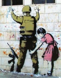 Banksy, Girl & Soldier Satire , offset lithograph