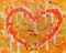 Jozza, Heart orange yellow, Original Acrylic on canvas