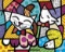 Happy Cat and Snob Dog by Romero Britto Offset