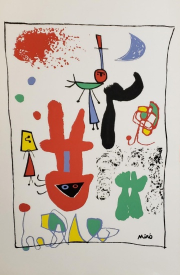 Joan Miro, "Acrobats in the Night Garden" original