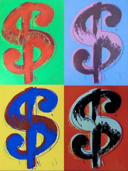Andy Warhol "Dollar Sign" screen print Portfolio By