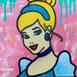 Jozza, Cinderella, Original one of a kind Acrylic on ca