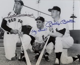 Williams, Mantle and Barra autographed 8x10 photo