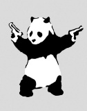 Banksy Panda With Pistol offset lithograph