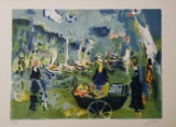 Jean-claude Picot, La marchande de poissons, Lithograph