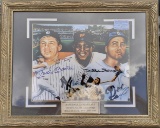 MICKEY, MAYS, SNIDER AUTOGRAPHED 8X10 FRAMED
