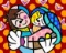 Embrace by Romero Britto offset lithograph unframed