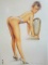 Hajime Sorayama Lithograph PIN-UP Bent over Chair Heels