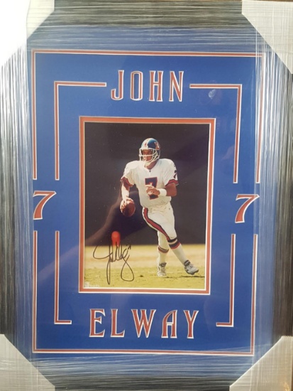 John Elway Framed and Signed Photo
