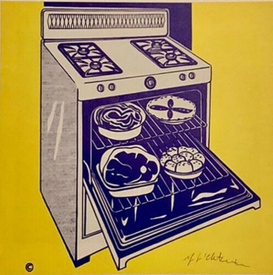 ROY LICHTENSTEIN Framed Kitchen stove offset lithograph