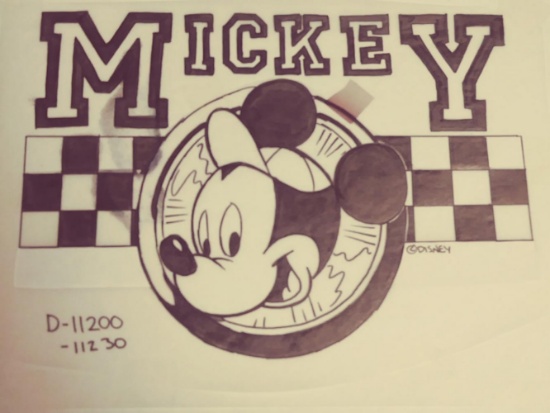 Disney Original Production drwaing of Mickey Mouse,