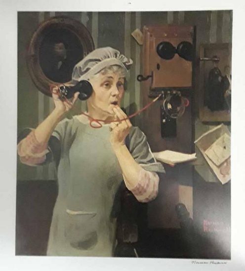 Norman Rockwell "Party Line" L/E Lithograph signed
