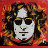 Alison Lefcort, John Lennon original mixed media signed