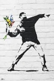 Banksy Flower Bomber, offset lithograph Framed