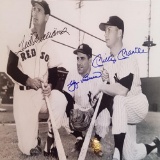 Ted Williams Yogi Berra Mickey Mantle Triple Signed 8 x 10