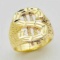 Yellow Gold Hiphop Street Culture Dollor Logo Ring