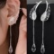 Silver Angel Wing Stylist Crystal Earrings