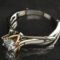 Sterling Silver and gold 1 carat Cz. diamond ring