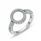 925 Sterling Silver Forever Love Hearts White Sapphire
