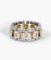 925 Sterling Silver & Gold Two Tone Band Ring