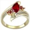 Gold Natural Horse Eye Ruby Inlaid Diamond Ring