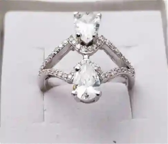 925 Silver Jewelry Ring with Natural Zircon