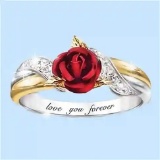 Always love you, exquisite fashion 925 Silver Rose Ring