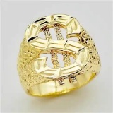 Yellow Gold Hiphop Street Culture Dollor Logo Ring