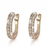 925 Sterling Silver & Gold Crystal Hoop Earrings