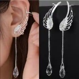Silver Angel Wing Stylist Crystal Earrings