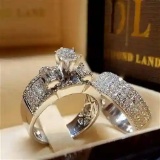 925 Sterling Silver Ring Natural Zircon Diamond ring