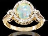 Gold Opal Lady's Ring Wedding Ring