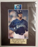 Ken Griffey Jr. (Mariners) Autographed, 8x10 photo matted