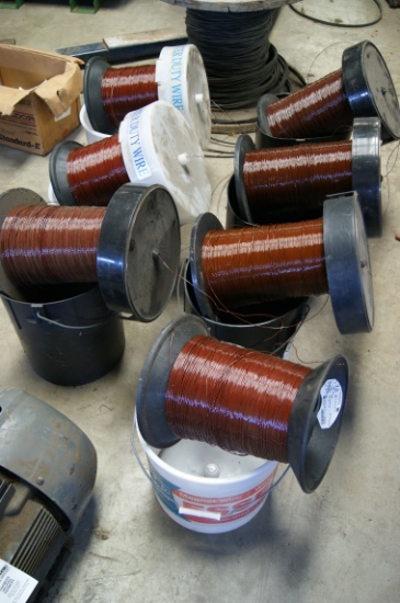 Large copper wire spools