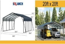 NEW SDL 20X20FT DARK GREY HIGH-END CARPORT