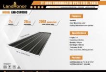 NEW LANDHONOR MODEL# LHR-CSP0703- QTY. 50 7FT. LONG CORRUGATED PPGI STEEL PANEL