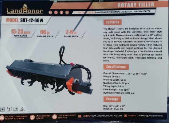 New Landhonor 2026 Rotary Tller