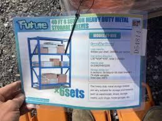 2026#FUTURE#FT-HJ6#40 ft 6 Section Heavy Duty Metal Storage Shelve