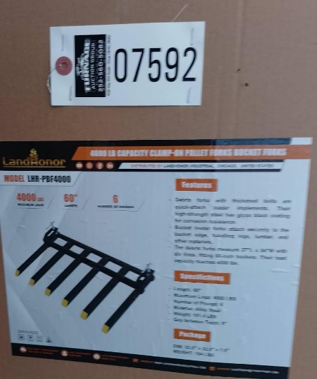 4000Lb Capacity Clamp-On Pallet Forks Bucket Forks