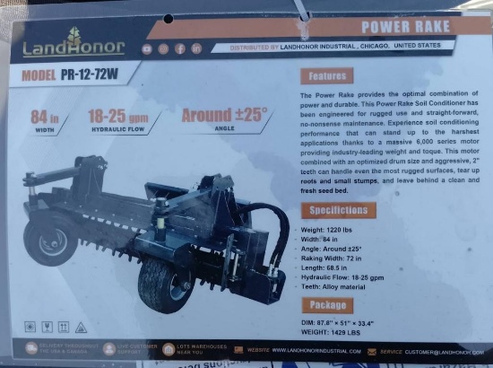 72" SKID STEER POWER RAKE