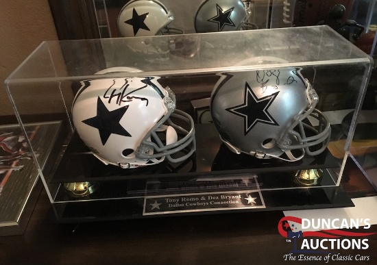 Tony Romo & Dez Bryant autographed helmets