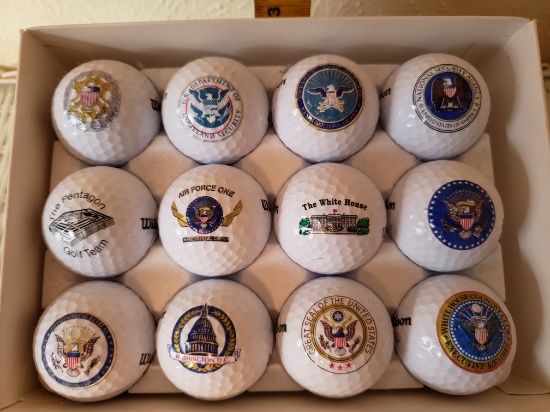 Set of 12 U.S. Govt't Insignia Golf Balls